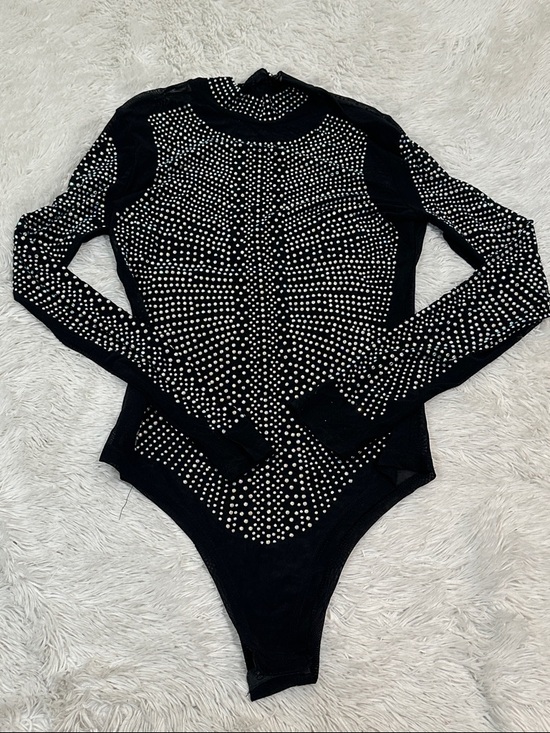 Tops - 👛 Sheer Rhinestone Bodysuit